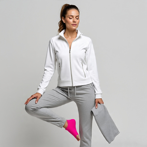 Vêtements de sport pour femmes Jogging Training Wear Survêtement de football Vente en gros Veste légère à fermeture éclair pour camionneur Pantalon de survêtement Ensemble deux pièces - Product Image 3