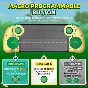 Pour Nintendo Switch Zelda, manettes Joy-Con grandes, connectées en Bluetooth, avec fonctions de vibration et de turbo, compatibles avec PC - Product Image 5