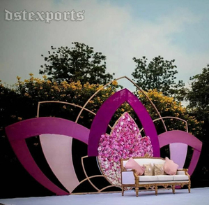 Hermoso marco trasero de Metal para escenario de boda, Marco trasero de flor de boda Imperial, Marco trasero de escenario de boda asiático glamuroso - Product Image 5