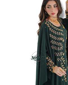 Conjunto de Ropa Islámica de Chifón, Kaftán Árabe Largo para Musulmanas, Abaya, Farasha, Jalabiya, Hiyab, 2 Piezas, Estilo Modesto en Línea A, Sólido y Simple - Product Image 5