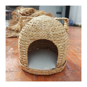 Nid tissé pour animaux de compagnie en jacinthe d'eau écologique pour chats chiens petits animaux coussin doux fait à la main herbe naturelle chien chat panier - Product Image 4