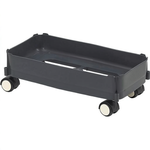GRAF 60L Waste Collector Dark Grey Utility <b>Cart</b> with White Wheels Trolley - Product Image 3