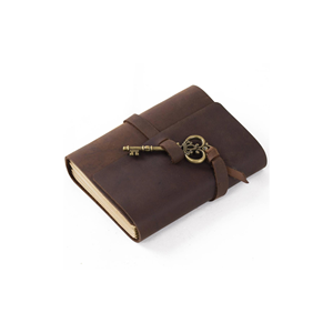 Venta al por mayor Vintage diario de cuero único hecho a mano de algodón blanco de papel en blanco de cuero llavero hecho a mano Diario - Product Image 4