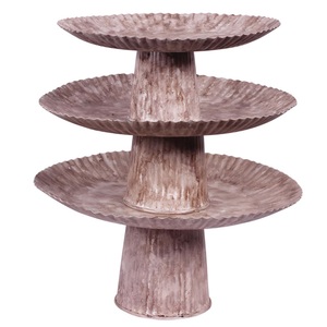 Soportes de servidor de pastel redondeados decorativos hechos a mano para soporte de pastel de taza para acabado personalizado Juego de 3 soporte de pastel redondeado - Product Image 1