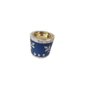 Portavelas decorativo de lujo con incrustaciones de hueso, artesanías con incrustaciones de hueso hechas a mano, elegante portavelas con luz de té - Product Image 3