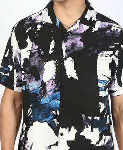 Camisa informal de 100% algodón para hombre, ajuste Regular, estampado a cuadros, cuello extendido, tejido de punto teñido liso, suministro ODM - Product Image 2