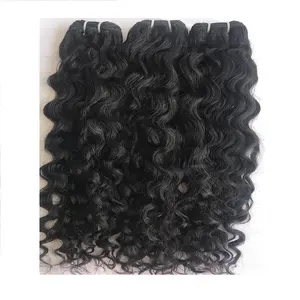 Export Top Premium Quality 20 'Raw Indian Temple Virgin Single Donor Natural Curly Bundle Extension Double Machine Weft Supplier