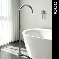 Système de douche mural apparent 3 fonctions avec pommeau de douche pluie, douchette à main ronde et bec de bain, mitigeur non thermostatique