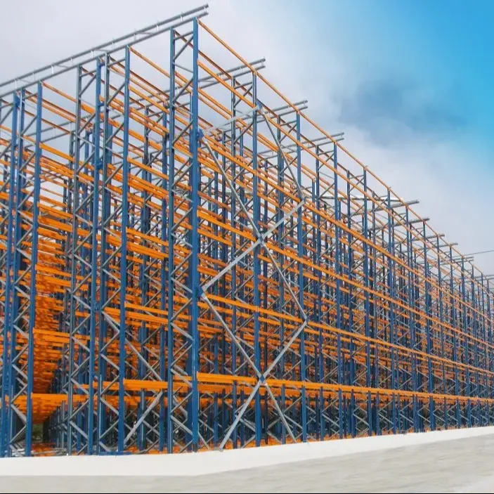 Estantes de almacenamiento de metal industrial Estante Sistemas de construcción revestidos para estanterías de palets y estantes de almacenamiento