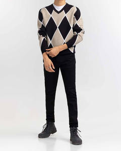 Pull en maille pour homme, col rond, coton respirant, tricoté, vêtements pour homme, pull tendance d'hiver - Product Image 3