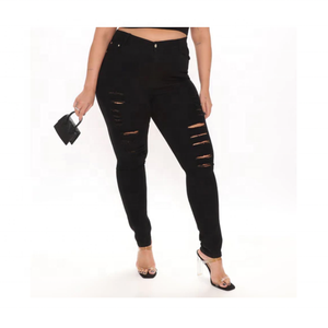 Jeans pour femmes décontractés skinny de haute qualité 100% coton respirant écologique disponible à des prix raisonnables - Product Image 1