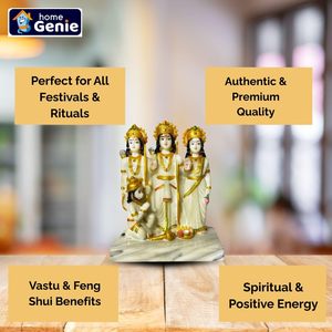 HOME GENIE Ram Darbar Idol | Estatua de Lord Ram Sita Lakshman y Hanuman | Pooja Idol de poliresina para Mandir Home & Gifting - Product Image 3
