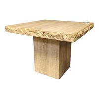 Table basse en travertin beige irrégulier, pierre naturelle, pour salon, salle à manger, table centrale, sur mesure, luxe moderne, résistante au feu