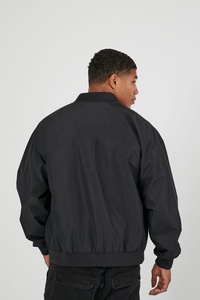 Blouson Bomber Noir Zippé pour Homme de Haute Qualité, Design Personnalisé, Imperméable, Coupe-Vent, Respirant, Tendance Hiver, Service OEM - Product Image 4