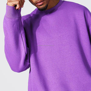 Sweat-shirt ras du cou personnalisé 100% coton 500 Gsm surdimensionné col rond sweat-shirt en éponge française blanc Streetwear col rond à capuche - Product Image 6