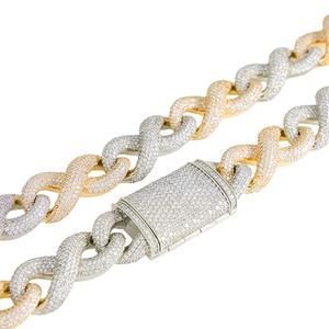 Chaîne cubaine en or 10 carats avec diamants de laboratoire, collier tendance glacé, bijoux de luxe, cadeau pour homme, mode hip-hop - Product Image 4