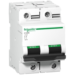 Interruttore Automatico Miniaturizzato Schneider Electric A9N18344 Acti9 C120N 2P 63A Curva B 10000A (IEC/EN 60898-1) 10kA - Product Image 1
