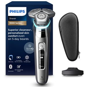 Afeitadora Eléctrica Húmeda/Seca para Hombre con Recortador de Barba Extraíble, Triple Cuchilla, Impermeable IPX7, Mini Afeitadora con Base de Carga y Estuche de Viaje - Product Image 1