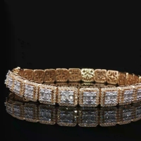 Bracelet tennis en diamants naturels glacés, luxe, or jaune 10KT, bijoux hip-hop tendance pour les fêtes, cadeaux |   Diamants Sheetal