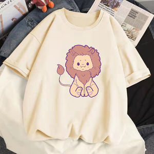 Camiseta de cuello redondo de dibujos animados de conejo para mujer, remera ajustada para mujer, camisetas con estampado personalizado a granel, camisetas lisas para mujer - Product Image 6