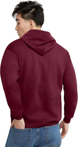 Sudaderas con capucha de algodón/poliéster de gran tamaño con cremallera de cara completa Unisex, ropa de calle, sudaderas con estampado de hojaldre, teñidas lisas para invierno - Product Image 2