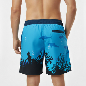 Shorts de bain personnalisés en gros pour hommes, extensibles dans les 4 sens, respirants, séchage rapide, 100 % polyester - Product Image 2