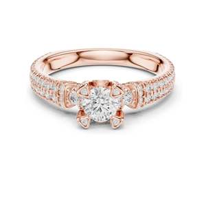 Bague de fiançailles en diamant de laboratoire rond brillant de 1,19 carat, clarté VVS-VS EF, or 18 carats, 14 carats, 10 carats et argent 925, moissanite - Product Image 1