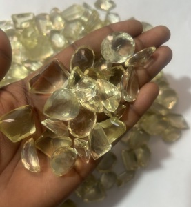 Piedra preciosa suelta con forma de mezcla de cuarzo limón Natural 100%, corte mixto pulido, tamaño personalizable, fabricación de joyas, piedra calibrada - Product Image 4