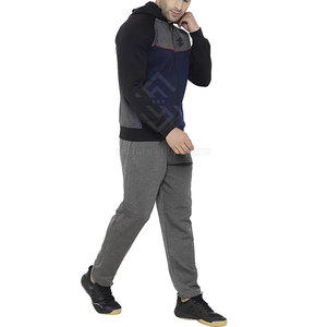 Ensemble de survêtement deux pièces en coton et polyester de qualité supérieure, à capuche, décontracté, uni, grande taille, pour l'hiver, en vente - Product Image 3