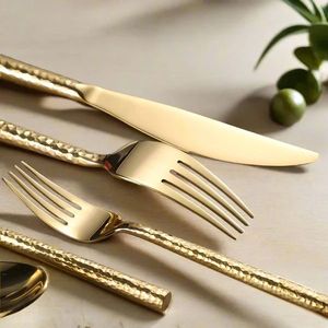 Juego de cubiertos de metal de acero inoxidable hechos a mano duraderos de calidad superior para una experiencia de comedor de cocina elegante - Product Image 2