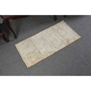 Alfombra turca de lana clásica Beige de 1,6X3,2 pies, diseño de retazos para entrada, sala de estar, dormitorio, pasillo Rectangular, látex en forma de pasillo - Product Image 2