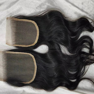 Conjunto de paquetes de ondas rizadas al agua, extensiones de cabello crudo, cierre de cabello humano brasileño y paquete de cabello recto Frontal con cierre - Product Image 1