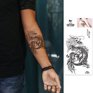 Tatuaggi temporanei impermeabili di lunga durata personalizzati per uomini colorati con disegno di drago tatuaggi rimovibili - Product Image 4