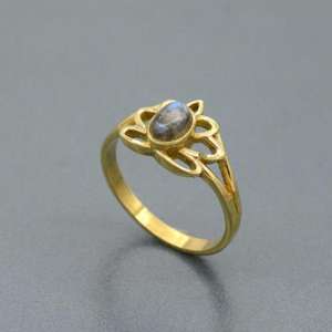 แหวนพลอยลาบราดอไรต์รูปดอกบัวน่ารัก เงินแท้ 925 เครื่องประดับหรูหรา ของขวัญสำหรับงานแต่งงาน งานเลี้ยงวันเกิด วันครบรอบ - Product Image 3