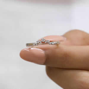 0.26 CT Round Brilliant Cut Moissanite Diamond <b>Wedding</b> Band, Stackable Matching Bridal <b>Set</b> <b>Ring</b> <b>for</b> <b>Women</b> - Product Image 1