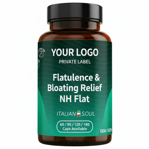 Complément Alimentaire NH Flat 60 Capsules 400mg Soulagement des Flatules et Ballonnements Rafraîchisseur d'Haleine OEM Marque Privée Fabriqué en Italie - Product Image 2