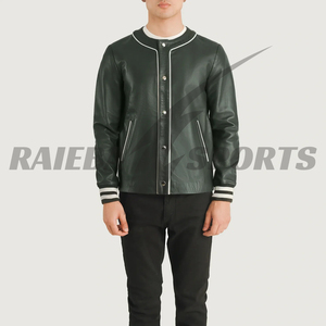 Venta caliente personalizado de los hombres de calidad superior de lana de seda de cuero Bomber Coat Stand Trending College Baseball Jacket - Product Image 5