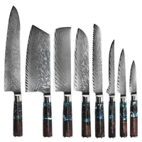 Couteau de boucher/chef artisanal de haute qualité en acier inoxydable Damas forgé de 7 pouces, avec manche en plastique écologique