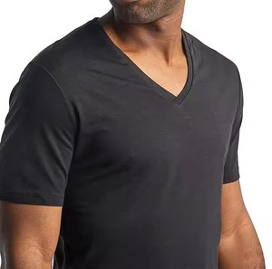 100% coton biologique col rond hommes coton lourd grande taille T-Shirt qualité supérieure à manches courtes Muscle musculation chemise vierge - Product Image 3