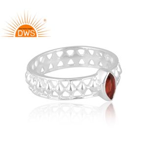 Nuevo diseño elegante anillo de piedras preciosas de granate Natural de plata esterlina diseño personalizado joyería para mujer regalo para ella - Product Image 4
