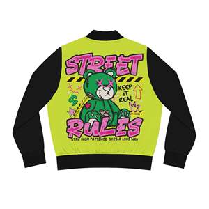 Bomber Stile Streetwear Autunnale con Effetto Schizzi di Vernice Graffiti - Product Image 2