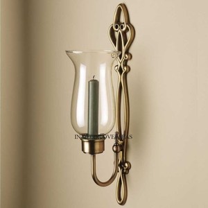 เชิงเทียนติดผนังโลหะเคลือบทองดีไซน์เนอร์ทำให้เป็นที่สะดุดตาของตกแต่งบ้านและโรงแรมดูหรูหรา - Product Image 6