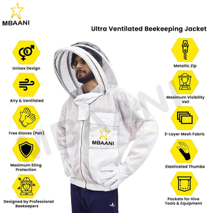 เสื้อแจ็คเก็ตเลี้ยงผึ้งแบบระบายอากาศ 3 ชั้น พร้อมผ้าคลุมหน้าแบบตาข่าย - Product Image 3