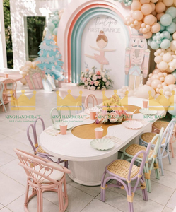 Ensemble de fête pour enfants en rotin de style moderne Meuble tissé complet pour l'extérieur pour les fêtes d'anniversaire Playdates et occasions spéciales - Product Image 4