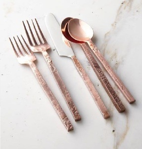 Couverts de luxe réutilisables en or Rose, ensemble de couverts en acier inoxydable 304, vente en gros, espace personnalisé, cadeaux de fête d'affaires élégants - Product Image 4