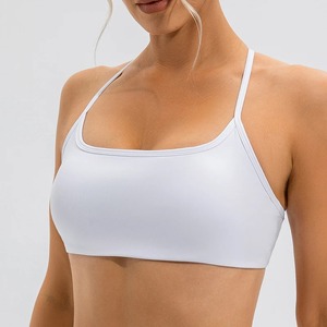 เสื้อชั้นในออกกำลังกายแบบไขว้หลังสำหรับผู้หญิง สีพื้น เซ็กซี่ เหมาะสำหรับเล่นโยคะ ฟิตเนส และออกกำลังกายทั่วไป - Product Image 6