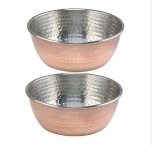 Juego de 2 Tazones para Servir con Diseño Martillado y Acabado en Cobre, Tazones Multiusos para Comidas Diarias, Uso Doméstico, Venta al por Mayor desde India - Product Image 1