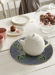 Handcrafted Round <b>Beaded</b> <b>Placemats</b> for Dining Table Wedding Christmas Decoration Family Gathering Parties - Product Image 3