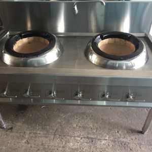Cocinas comerciales Garantía de 1 año Máquinas de cocina de 2 quemadores a gas y eléctricas 120W/220V Wok 1-cc 2 ventiladores para hoteles y - Product Image 2