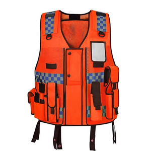 <b>Hi</b> <b>Vis</b> Reflective Safety Vest Unisex Workwear <b>Waterproof</b> Polyester Uniform Type High Visibility <b>Jacket</b> with Zipper Pockets - Product Image 4
